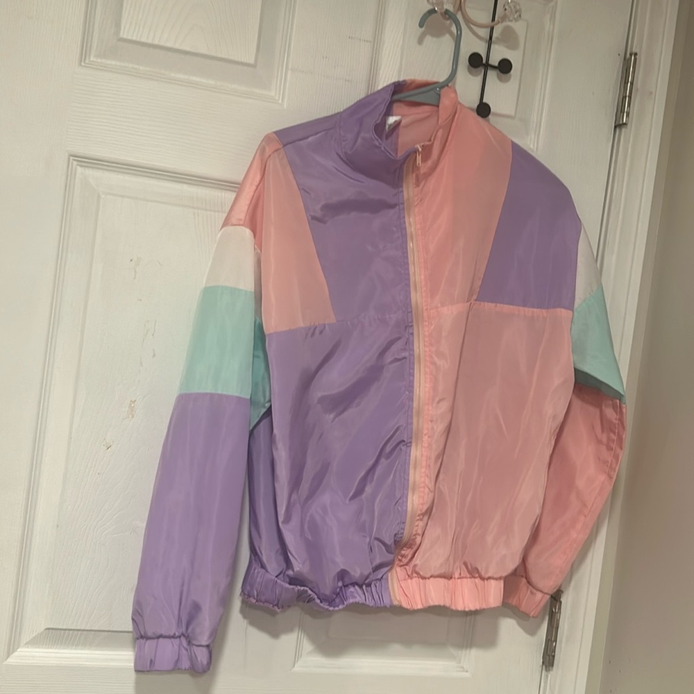 80s themed multi color jacket